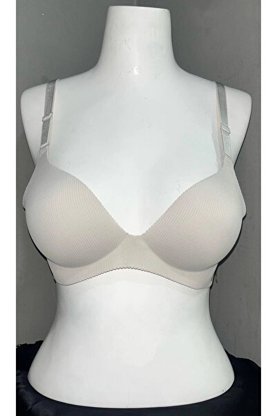 F.K Women's Ribbed Padded and Underwire Stone Bra