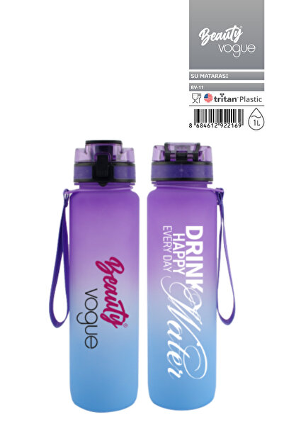 Beauty Vogue BV-11 Su Matarası 1L - BPA İçermez Tritan Motivasyonel Suluk - O...