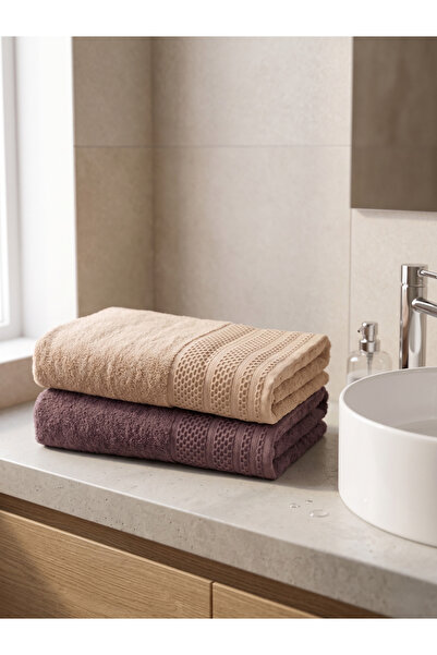 VİENNA 2’li 100x150 cm Banyo Havlusu Seti %100 Pamuk Yüksek Emicilikli Büyük ...
