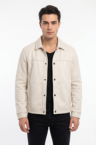 DYNAMO Ανδρικό μαύρο σπορ παλτό σουέτ κανονικής εφαρμογής, εποχιακό, BGL-ST05437