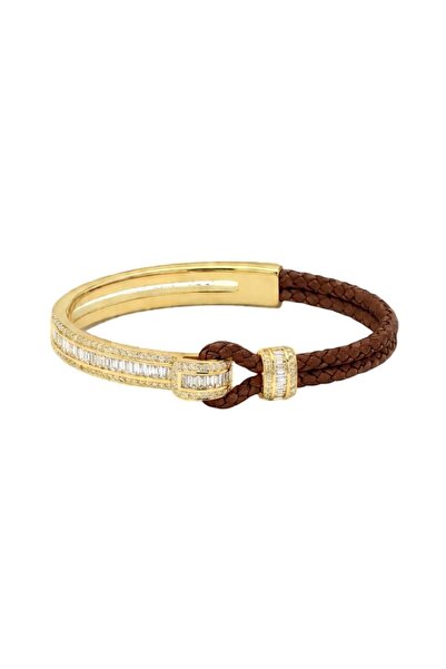 neslyaccessories سوار لوكسورا بعقدة براقة باللون البني