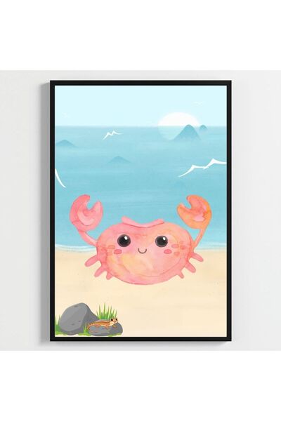BESAY Aqua:Sevimli Deniz Canlıları Çocuk Odası Posteri–Dekoratif 3lü Set A3 Ç...