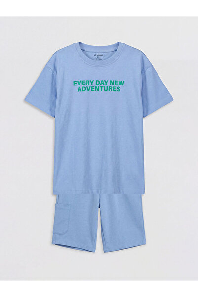 LC Waikiki طقم للأولاد مطبوع عليه I Text من Freezen Store
