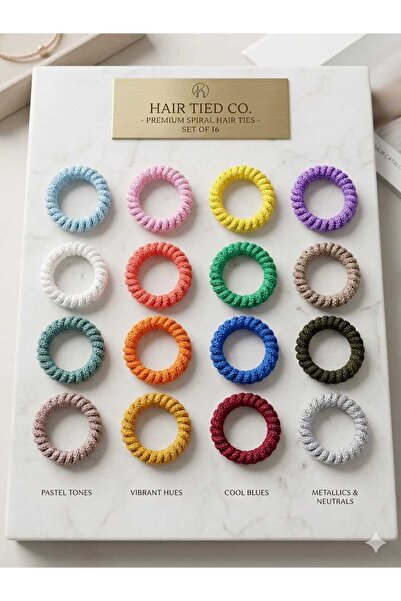 Nati Co Lüks Kumaş Örgü Spiral Lastik Saç Tokası - Pastel ve Canlı Renk Seçen...