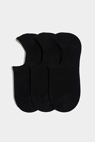 DeFacto K5310AZBK23 Μαύρες ανδρικές κάλτσες μπαλαρίνας 3 τεμαχίων, βασικές, α...