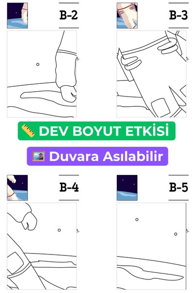 Organik Yolda Dev Boyama Posteri Uzay Temalı 16 Parça A4 🚀 Çocuk Eğitici Aktivite Boyama Seti Büyük Boy Poster