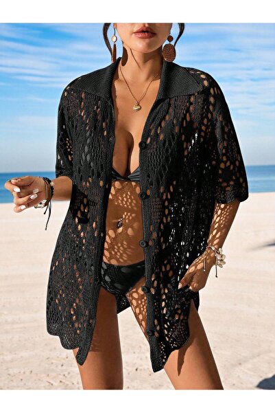 moda mh Γυναικείο πουκάμισο παραλίας με σχέδιο μπακλαβά