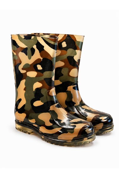 fafatara Camouflage Patterned Waterproof Rain Boots Non-Slip Sole Boots