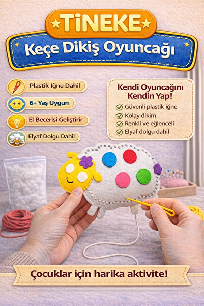 TİNEKE 1 Adet 3 Yaş Çocuklar Için Eğitici Oyuncak Kendin Yap Montessori Keçe ...