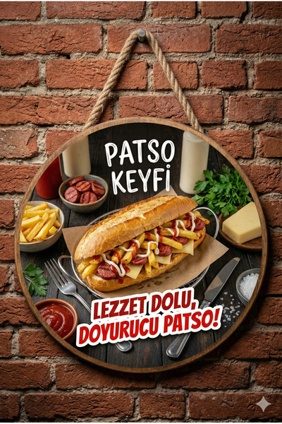 Mayeka Patso Temalı Patsocular Cafeler Restoranlar İçin Ahşap Duvar Kapı Deko...