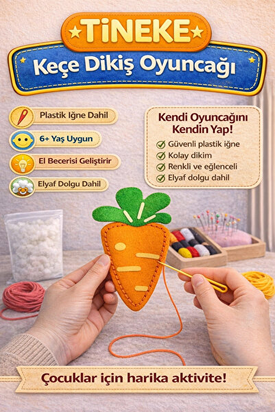 TİNEKE 1 Adet 3 Yaş Çocuklar Için Eğitici Oyuncak Kendin Yap Montessori Keçe ...