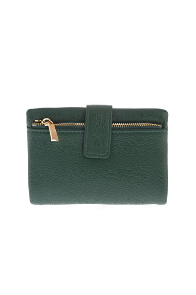 meli melo Green eco-leather wallet with gold details