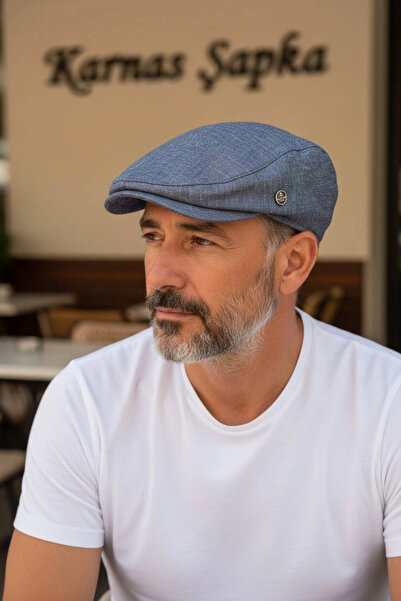 KARNAS ŞAPKA Καπέλο Κάρνας από Λινό Ύφασμα – Κανονικό Μέγεθος, Καλοκαιρινή Άνεση