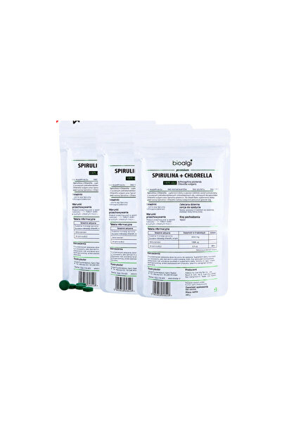 bioalgi 3x Bioalgae Spirulina + Chlorella 400 comprimate