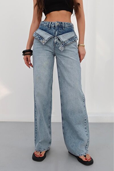 DENİKK TREND PREMIUM ΨΗΛΟΜΕΣΩΤΟ ΤΖΙΝ ΠΑΝΤΕΛΟΝΙ ΠΑΛΑΖΟ ΜΕ ΦΑΡΔΙΑ ΜΠΑΤΣΟΥΛΑ - Π...