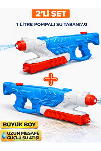 a v d a 2' Li Set 1 Litre Büyük Boy Pompalı Su Tabancası