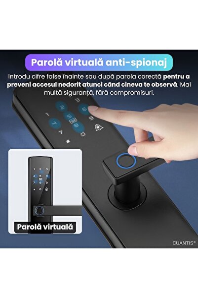 Smart κλειδαριά με, QUANTIS, bluetooth, Wi-Fi, κωδικό PIN, κάρτα RFID, κλειδί