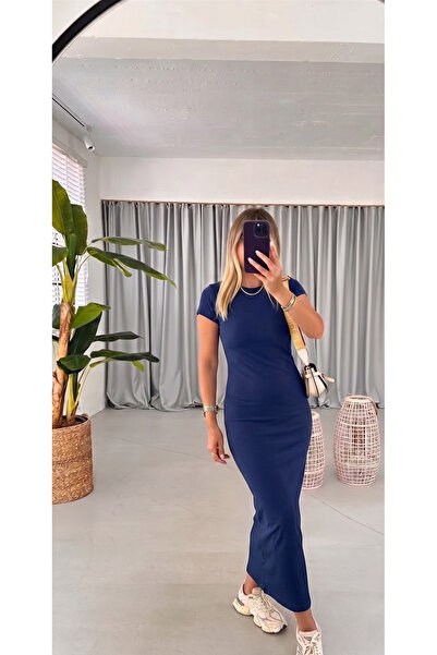 MaxiMor Γυναικείο κοντομάνικο ύφασμα καμιζόλ με λαιμόκοψη ποδηλατικού τύπου, ...