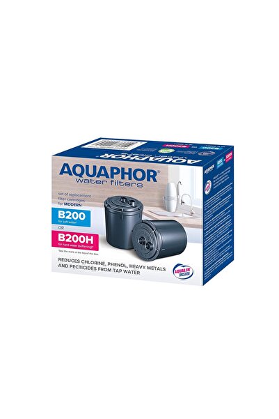 Aquaphor 4600987002149 Paket 2 Kartuş B200H Sert Su için, Plastik