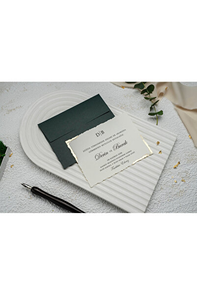 ERDEM DAVETİYE Düğün Davetiyesi / Nişan Davetiyesi / Nikah Davetiyesi / (50 Adet) Baskı Hariç Davetiye 9319