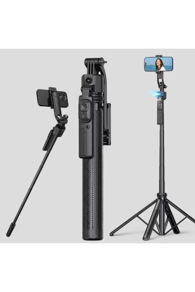 TUX AI Yüz Takipli Selfie Çubuğu Tripod, 360° Otomatik Takip Gimbal, Quadrapod (4 Ayaklı) Taban, Uzaktan