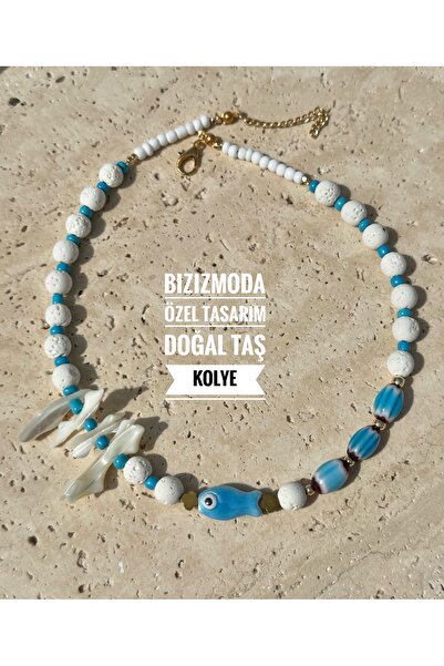 bizizmoda قلادة من الحجر الطبيعي بتصميم خاص