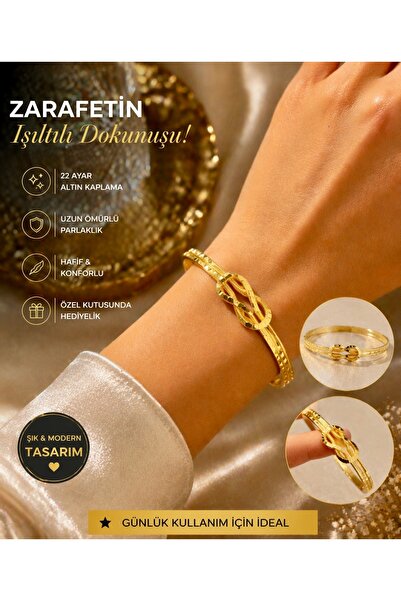 liore dünyası 22 Ayar Altın Kaplama Gümüş Burgu Model Bilezik – Şık & Modern ...