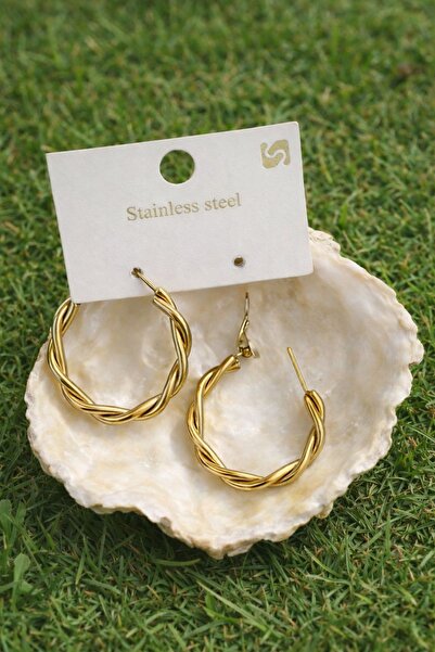 stainless steell Steel Ring Twist Model Earrings
