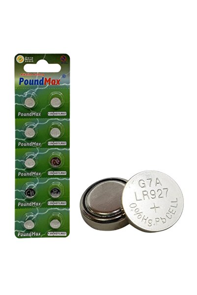 PoundMax 10x AG7, LR57, LR927, 395 1,5V Alkalin Pil Düğme Hücreleri, SR927, S...