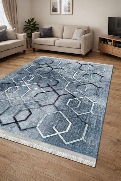 Home Kaymaz Dot Taban Dijital Baskılı Yıkanabilir Leke Tutmayan Halı Yolluk