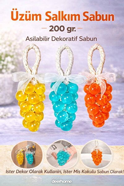 MCA Deerhome Dekoratif Çok Amaçlı Üzüm Salkımı Sabun Kokulu, Oda ve Dolap Kok...