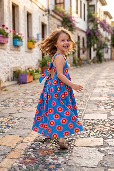 ministok Φόρεμα για κορίτσια Lena με φιόγκο στην πλάτη, λεπτομέρεια κοπής και...