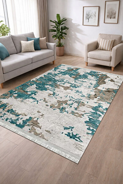 Home Kaymaz Dot Taban Dijital Baskılı Yıkanabilir Leke Tutmayan Halı Yolluk