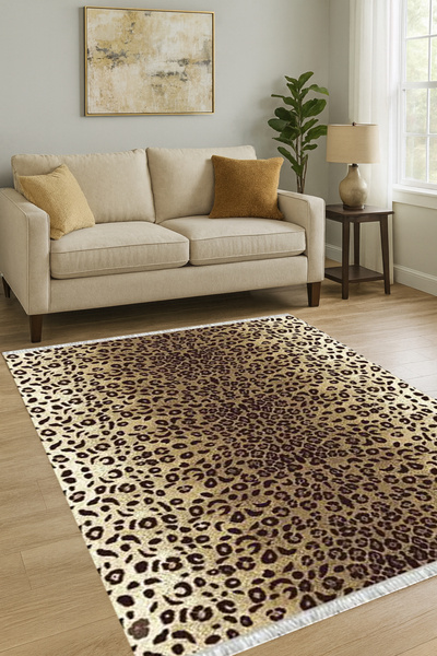 Home Kaymaz Dot Taban Dijital Baskılı Yıkanabilir Leke Tutmayan Halı Yolluk