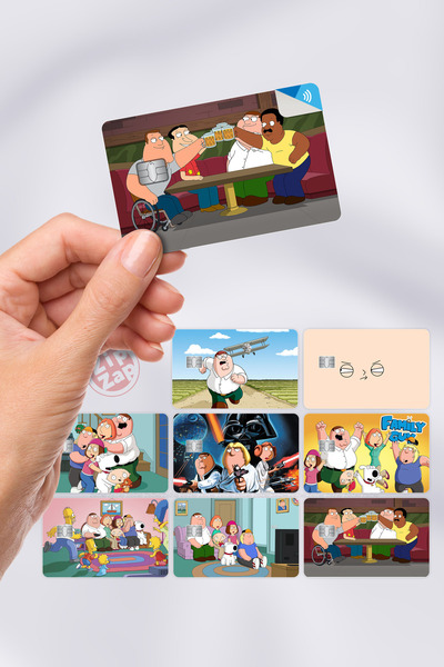ZipZap ملصق من الفويل اللاصق لتغطية البطاقات من سلسلة Family Guy (8 قطع)