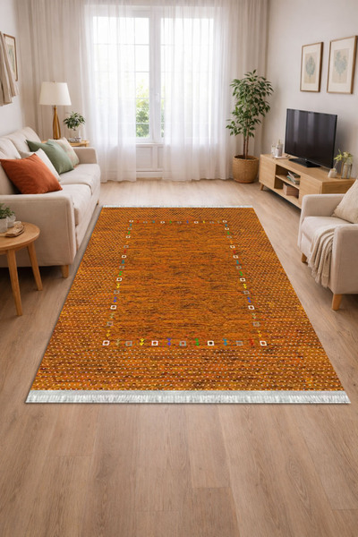 Home Kaymaz Dot Taban Dijital Baskılı Yıkanabilir Leke Tutmayan Halı Yolluk