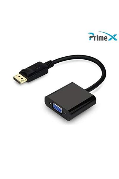 PrimeX Plus PrimeX PX-1320 DisplayPort to VGA Aktif Dönüştürücü, Erkek to VGA Dişi Görüntü Çevirici Adaptör, PC