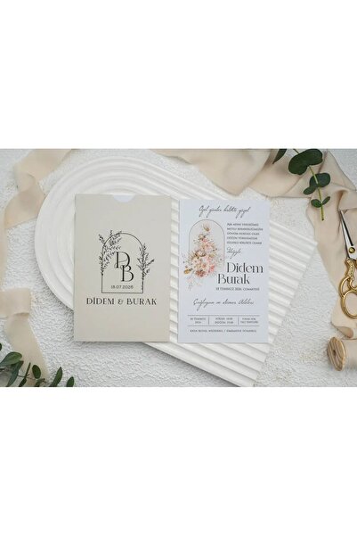 ERDEM DAVETİYE Düğün Davetiyesi / Nişan Davetiyesi / Nikah Davetiyesi / (50 A...