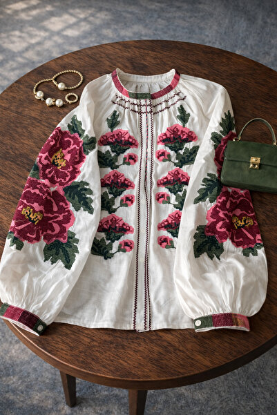 Lavanta Tekstil Λευκό πουκάμισο Sare