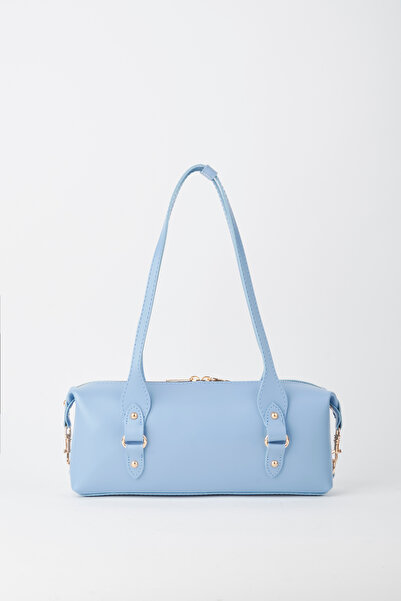 Vivaq Women's Şebboy Baby Blue Design Lined Edged Zipper Closure Baguette Han...