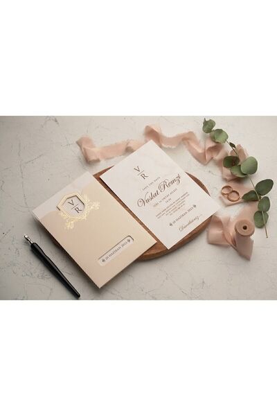 ERDEM DAVETİYE Düğün Davetiyesi / Nişan Davetiyesi / Nikah Davetiyesi / (50 Adet) Baskı Hariç Davetiye 9198