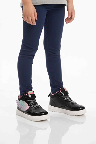 Cool Black Velcro Girls' Hi Sneaker
