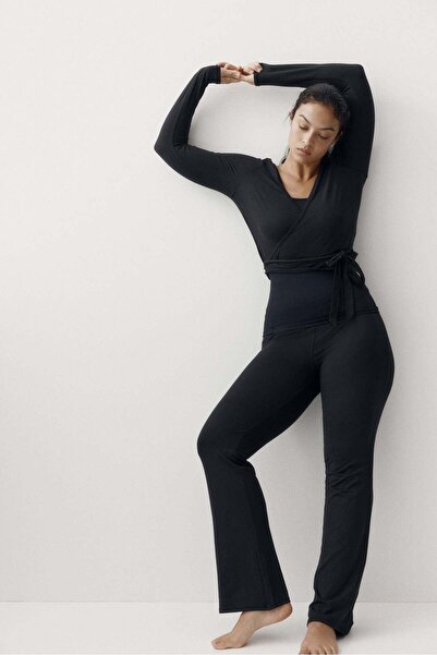 H&M Flared brushed jersey trousers