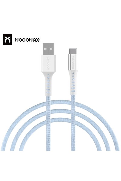 MOOG Delivery of 3 Pieces of Type-C Cable Fabric-Cyan-Moogmx064-Usb-Typ