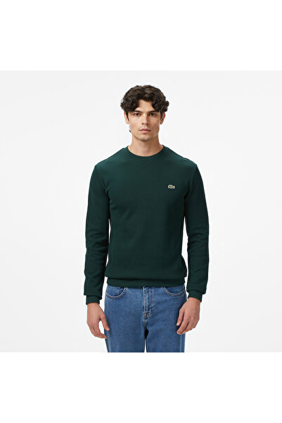 Lacoste Regular Fit Uzun Kollu Bisiklet Yaka Erkek Koyu Yeşil T-Shirt