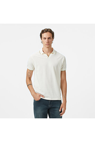 Nautica Erkek Krem Classic Fit Polo Yaka T-Shirt