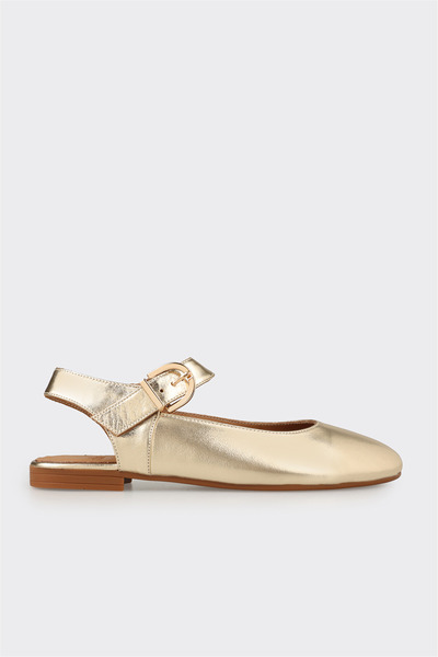 Elle Shoes Gold Deri Kadın Günlük Ayakkabı
