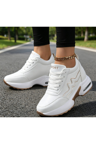 SOSENFER Women's Outdoor Shoes, Comfortable Height-Increasing Sneakers