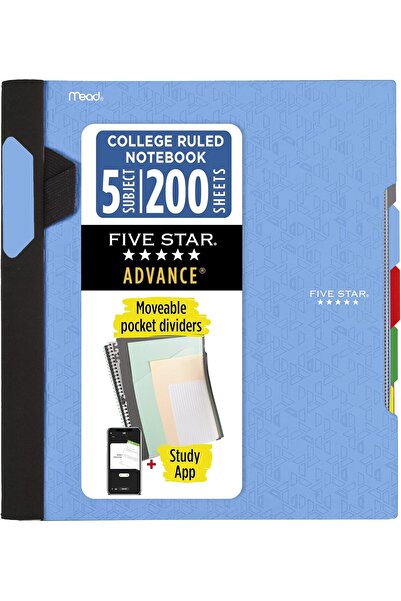 Generic Five Star Advance Spiral Notebook, 5 Sections, Lined Paper, 11x8.5 in...
