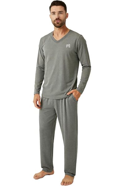 casme Mens Loungewear Sets Pajamas Set Top and Bottom Soft Sleepwear